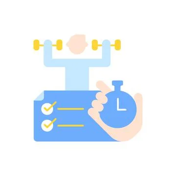 Improving productivity with time management vector flat color icon Stockillustratie