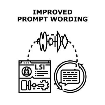 Improving prompt wording for ai content generation Illustrazione stock
