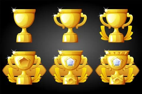 Improving the rating gold cup for the game. Stock Illustration