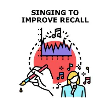 Improving recall memory with singing and creative learning Stock Illustration