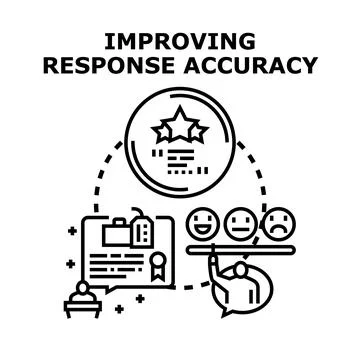 Improving response accuracy and customer feedback Stock Illustration