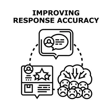Improving response accuracy concept illustration vector Stock Illustration