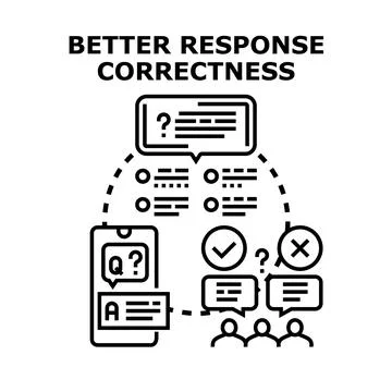 Improving response correctness and feedback system Stock Illustration