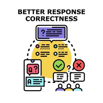 Improving response correctness and feedback system Stock Illustration