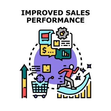 Improving sales performance and boosting business growth concept Stock Illustration