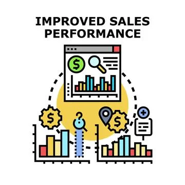 Improving sales performance with business analytics and data optimization Stock Illustration