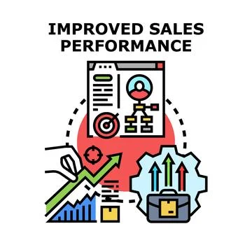 Improving sales performance with business strategy and data analysis Stock Illustration
