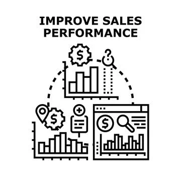 Improving sales performance with data analysis and strategy Stockillustratie