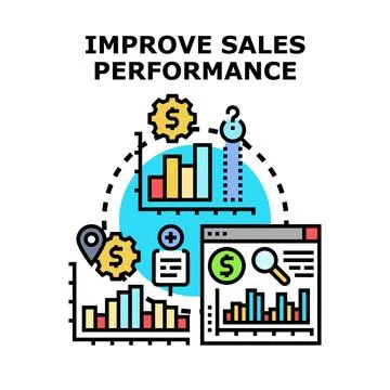 Improving sales performance with data analysis and strategy Stock Illustration