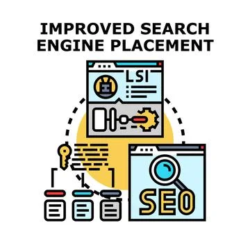 Improving search engine placement using seo optimization strategy 스톡 일러스트
