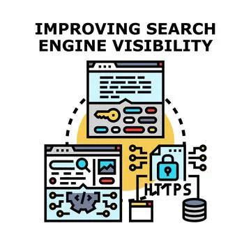 Improving search engine visibility for online marketing optimization Stock Illustration