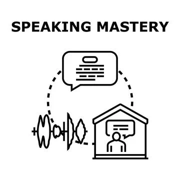 Improving speaking mastery skill achieving presentation success Illustration