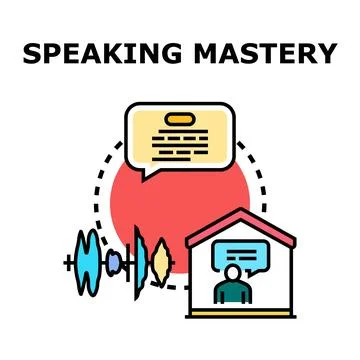 Improving speaking mastery skill achieving presentation success Illustration