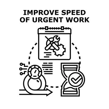 Improving speed of urgent work concept illustration Stock Illustration