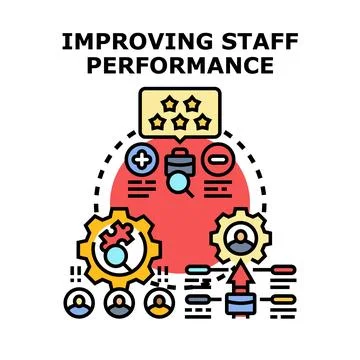 Improving staff performance and employee development process Stock Illustration