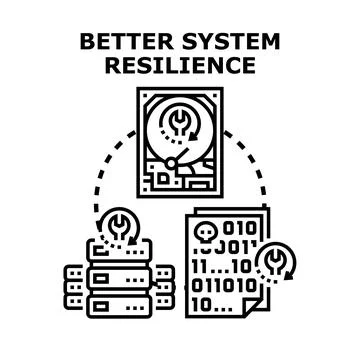 Improving system resilience and data recovery concept Stock Illustration