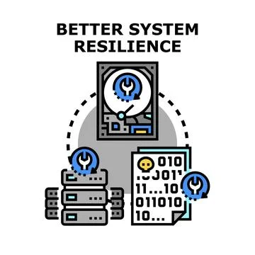 Improving system resilience and data recovery concept Stock Illustration