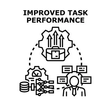 Improving task performance and business efficiency concept Stock Illustration