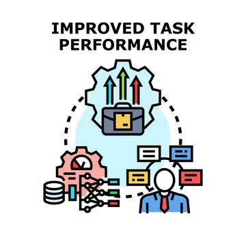 Improving task performance and business efficiency concept Illustrazione stock