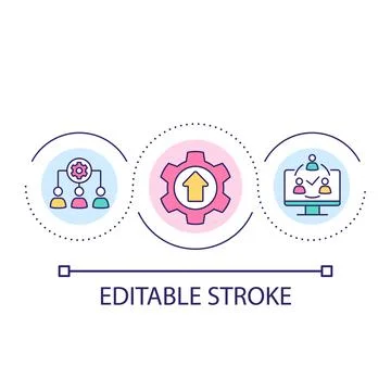 Improving team spirit loop concept icon Illustrazione stock