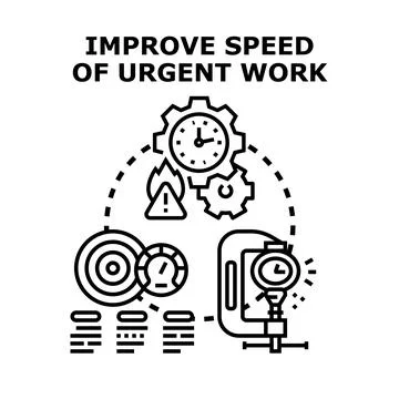 Improving urgent work speed process concept illustration イラスト素材