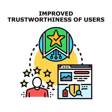 Improving user trustworthiness and online reputation management Stock Illustration