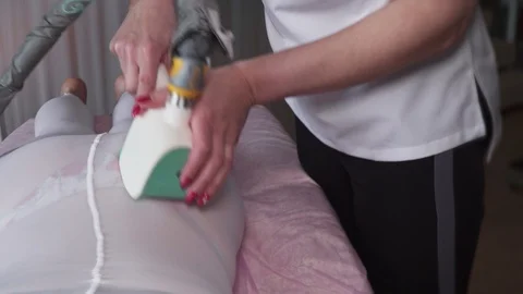 Improving vacuum roller LPG massage procedure Stock Footage 106680936