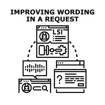 Improving wording request concept for digital optimization Stock Illustration
