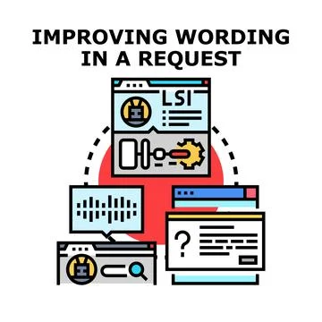 Improving wording request concept for digital optimization Stock Illustration
