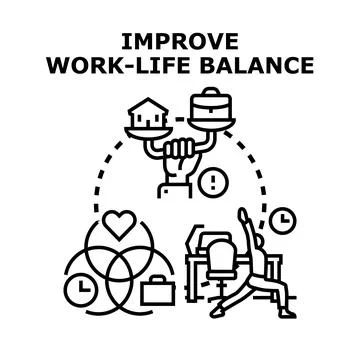 Improving work life balance concept illustration Stock Illustration
