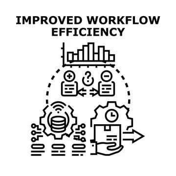 Improving workflow efficiency and business process management イラスト素材