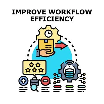 Improving workflow efficiency and business process management concept Illustrazione stock