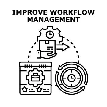 Improving workflow management and business process optimization Illustrazione stock