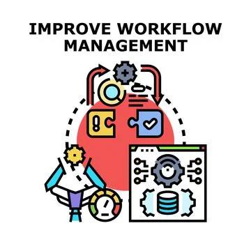 Improving workflow management with process automation and optimization Stock Illustration