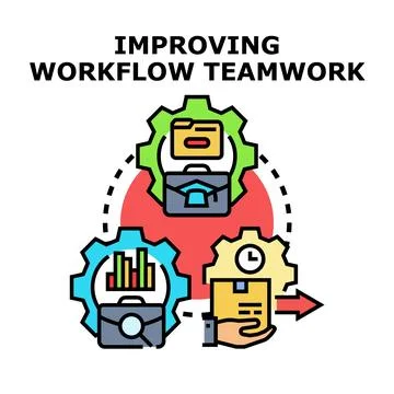 Improving workflow teamwork for business process optimization 스톡 일러스트