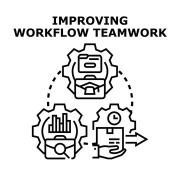 Improving workflow teamwork for business process optimization Stock Illustration