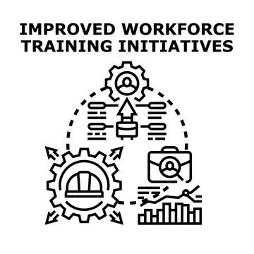 Improving workforce training initiatives and skill development Stock Illustration