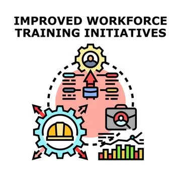 Improving workforce training initiatives and skill development Stock Illustration
