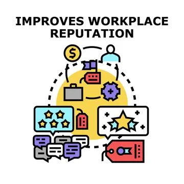 Improving workplace reputation with positive feedback process Stock Illustration
