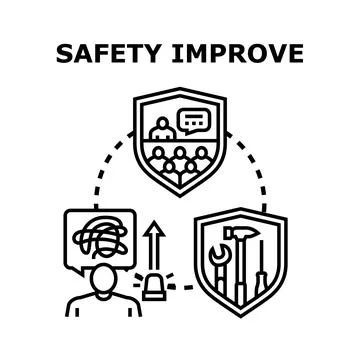 Improving workplace safety through problem identification and solutions Stock Illustration