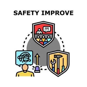 Improving workplace safety through problem identification and solutions Stock Illustration
