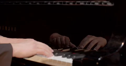 Improvisation composition Piano keys provide musician opportunity improvisation Stock Footage 246487700