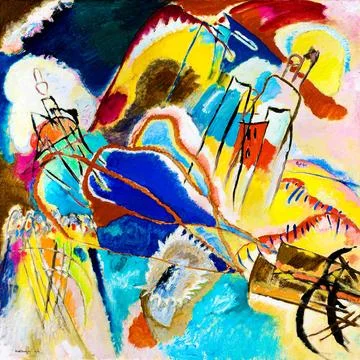 Improvisation No. 30 high resolution painting by Wassily Kandinsky. Stock Illustration