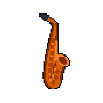 Improvisation saxophone pixel art vector illustration Stock Illustration