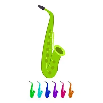 Improvisation saxophone vector cartoon graphic Stock Illustration