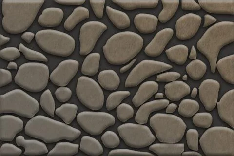 Improvisation stones on gray surface 3d rendering Stock Illustration