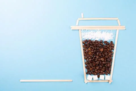 Improvised cup of coffee from the beans Stock Photos