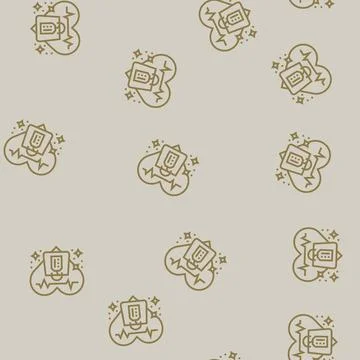 Impulse buying consumer behavior line seamless pattern イラスト素材