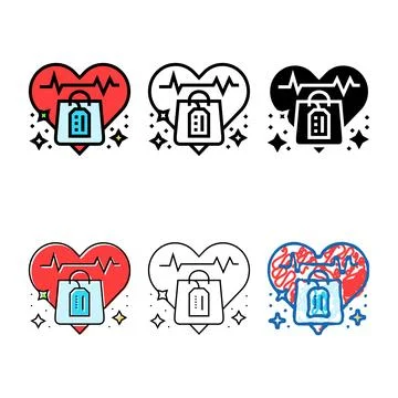 Impulse buying pack consumer behavior color icon vector Illustrazione stock