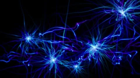 Impulses in neurons. Visualization of brain activity. 库存影片 304489114